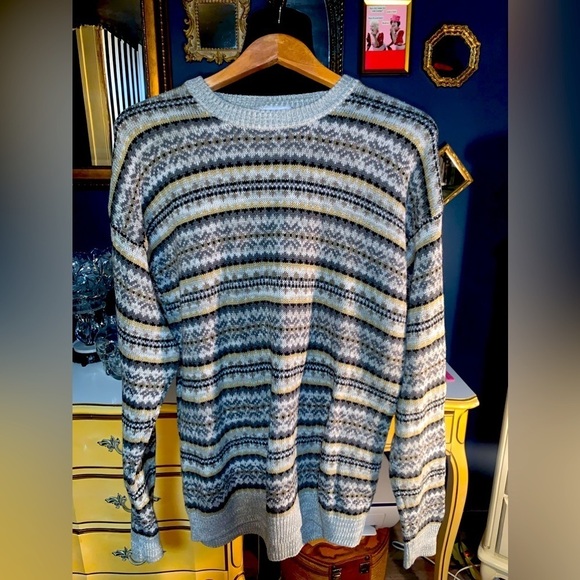 Vintage 90s Crewneck Grandpa Dad Classic Knit Sweater Men’s XL Extra Large - Picture 1 of 6